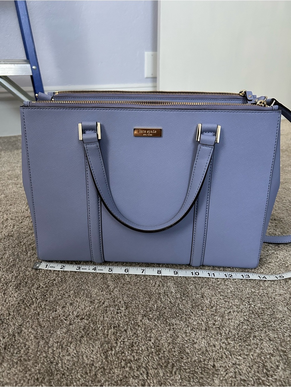 kate spade Periwinkle Leather Satchel Tote - Lavender Blue - Picture 8 of 16
